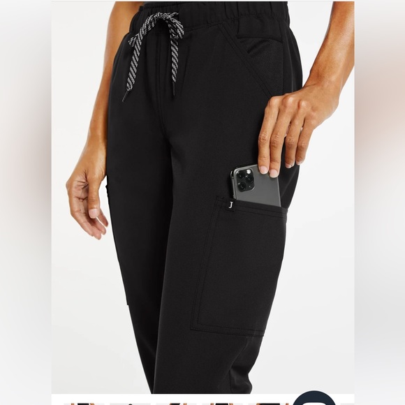 Jaanuu Mesh Enhanced Scrub Joggers pants black size XS like new - Picture 3 of 5